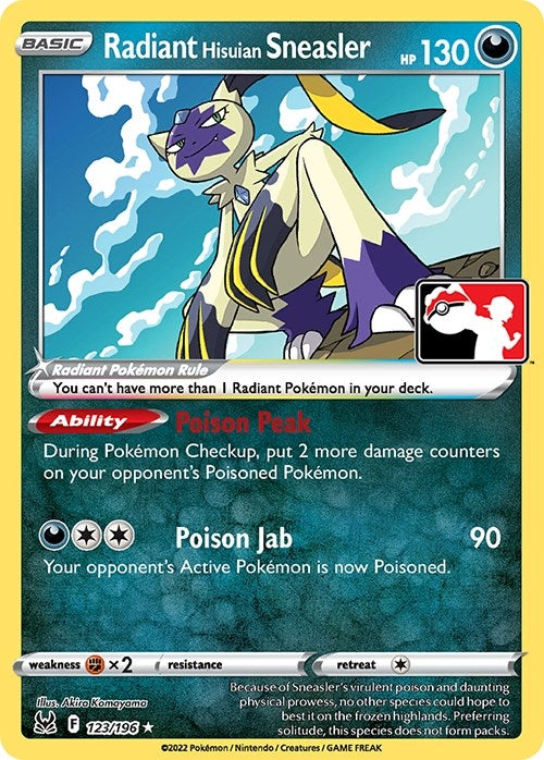 Image for Radiant Hisuian Sneasler (123/196) [Prize Pack Series Cards]