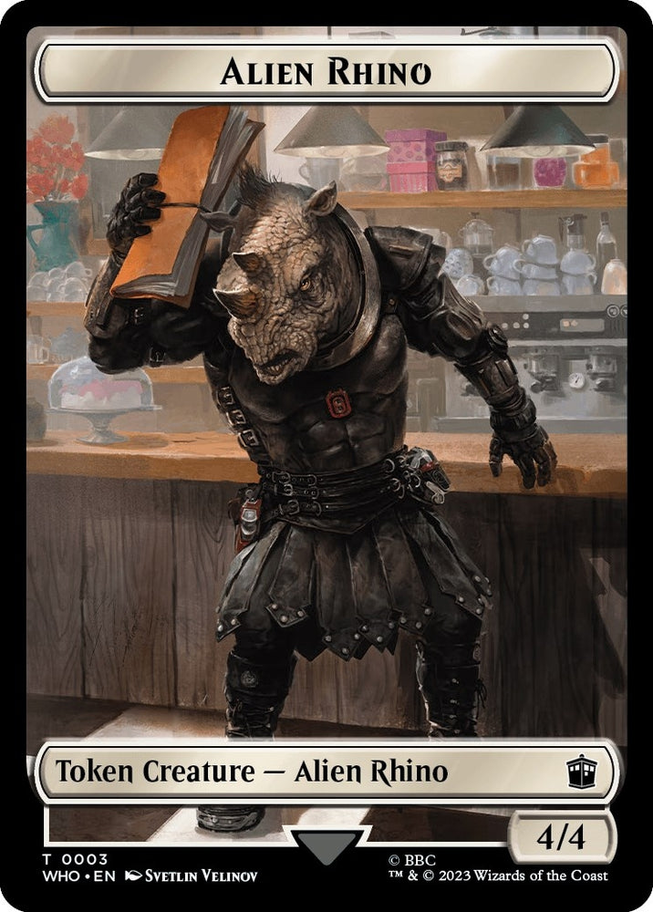 Image for Alien Rhino // Mutant Double-Sided Token (3 // 18) [Universes Beyond: Doctor Who]