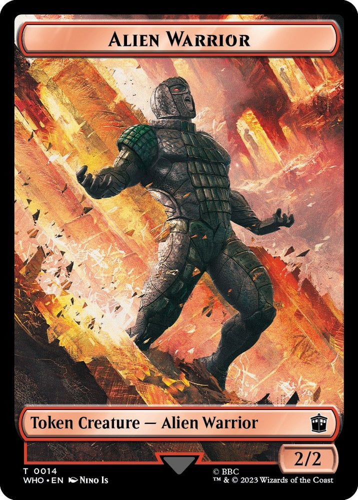 Alien Warrior // Food (0027) Double-Sided Token (14 // 27) [Universes Beyond: Doctor Who]