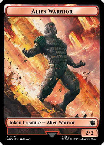 Alien Warrior // Food (0027) Double-Sided Token (14 // 27) [Universes Beyond: Doctor Who]