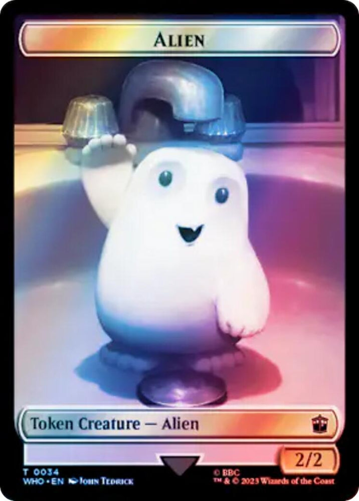 Image for Alien // Clue (0053) Double-Sided Token (Surge Foil) (34 // 53) [Universes Beyond: Doctor Who]