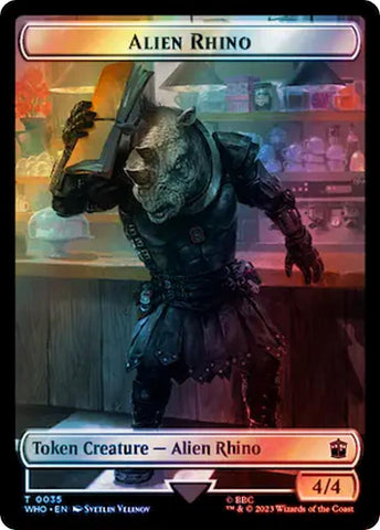 Image for Alien Rhino // Food (0059) Double-Sided Token (Surge Foil) (35 // 59) [Universes Beyond: Doctor Who]