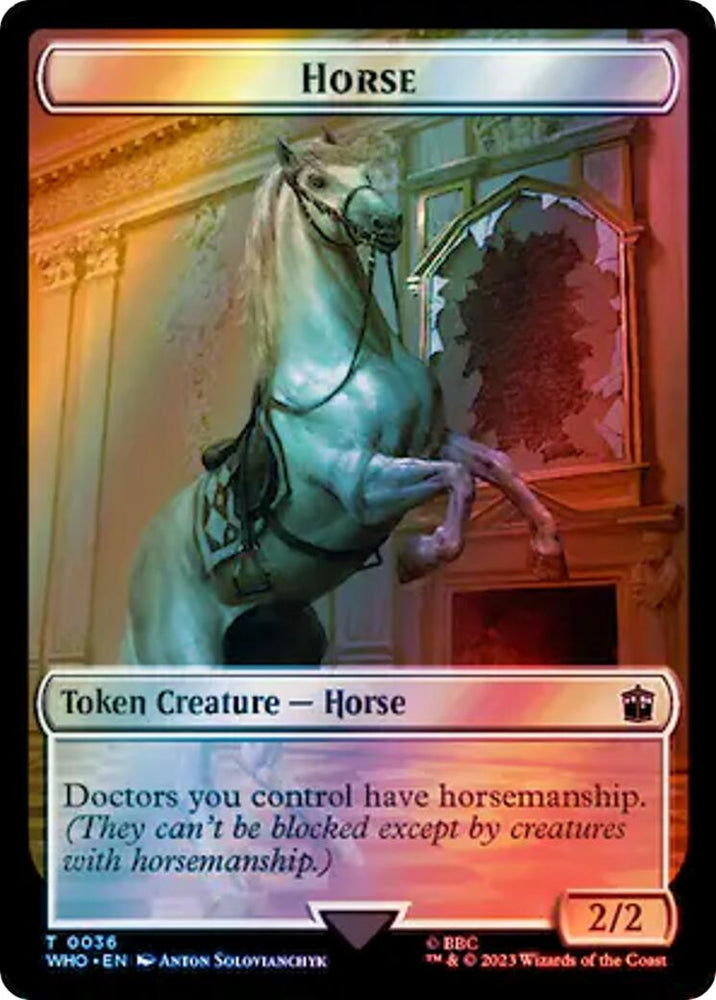 Image for Horse // Alien Salamander Double-Sided Token (Surge Foil) (36 // 48) [Universes Beyond: Doctor Who]