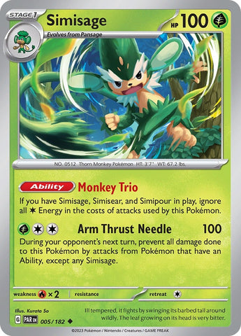 Image for Simisage (005/182) - Pokemon