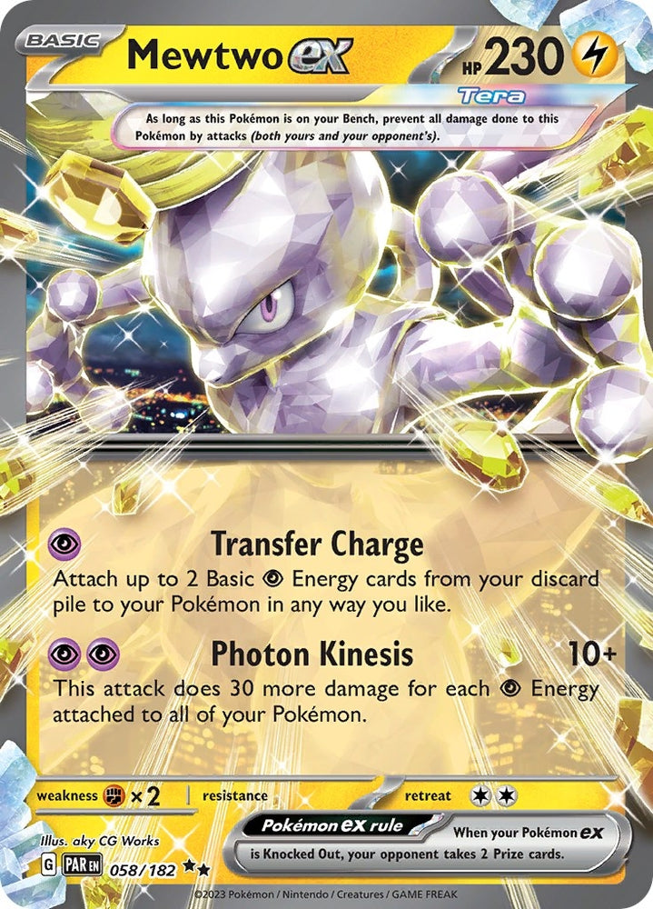 Image for Mewtwo ex (058/182) [SV04: Paradox Rift]