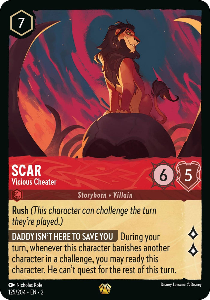 Image for Scar - Vicious Cheater (125/204) - Disney Lorcana