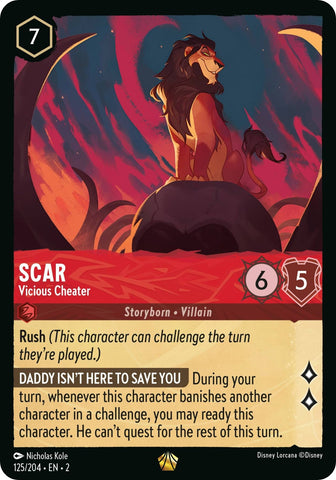 Image for Scar - Vicious Cheater (125/204) - Disney Lorcana