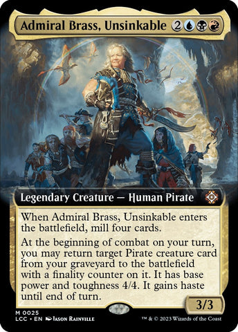 Image for Admiral Brass, Unsinkable (Extended Art) (25) [Commander: The Lost Caverns of Ixalan]