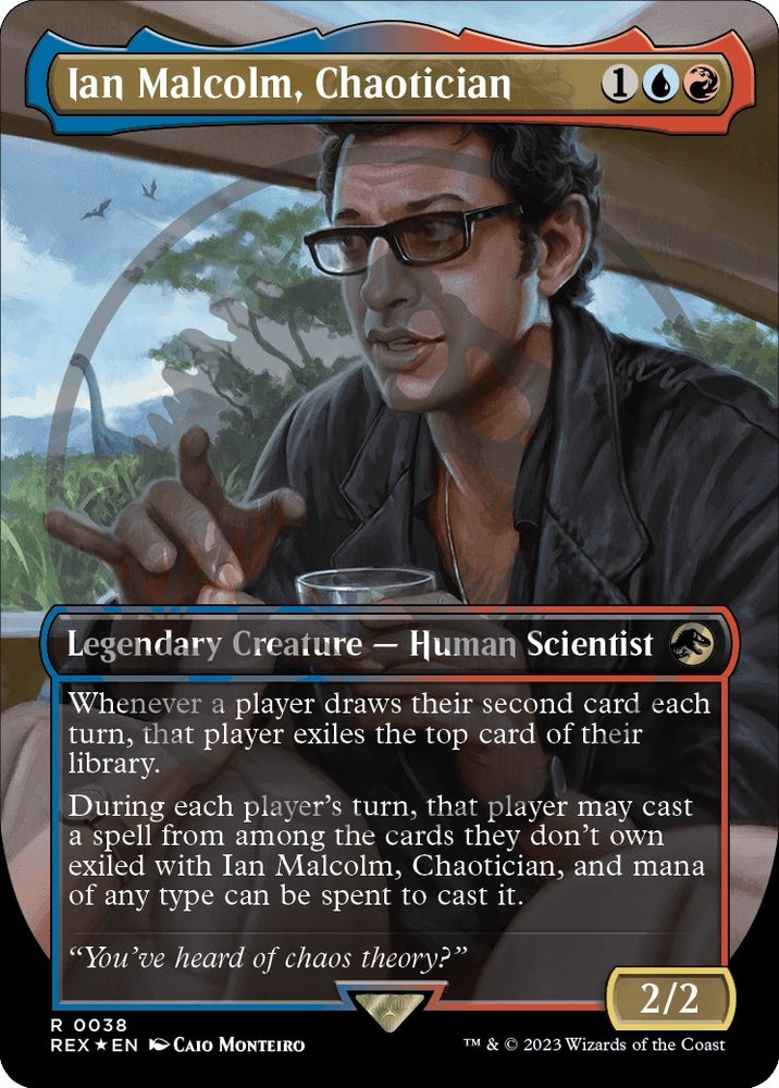 Image for Ian Malcolm, Chaotician (Borderless) (Emblem) (38) [Universes Beyond: Jurassic World Collection]