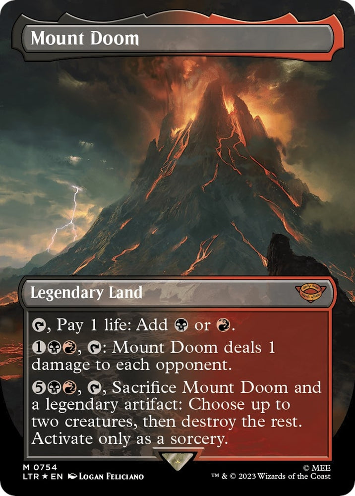 Image for Mount Doom (Borderless) (Surge Foil) (754) [Universes Beyond: The Lord of the Rings: Tales of Middle-earth]