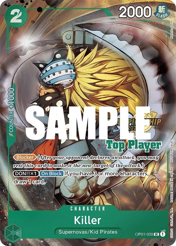 Killer (CS 2023 Top Players Pack) (OP01-039) (One Piece Promotion Cards)