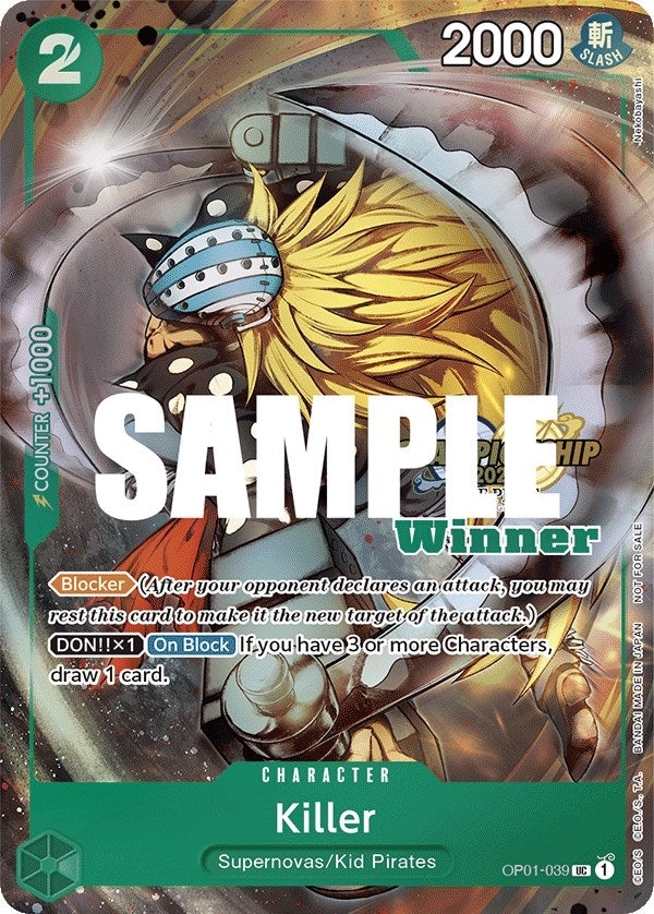 Killer (CS 2023 Top Players Pack) [Winner] (OP01-039) (One Piece Promotion Cards)