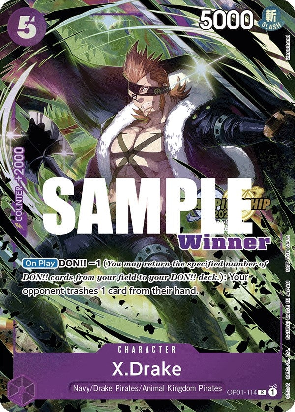 Image for X.Drake (CS 2023 Top Players Pack) [Winner] (OP01-114) - One Piece Card Game
