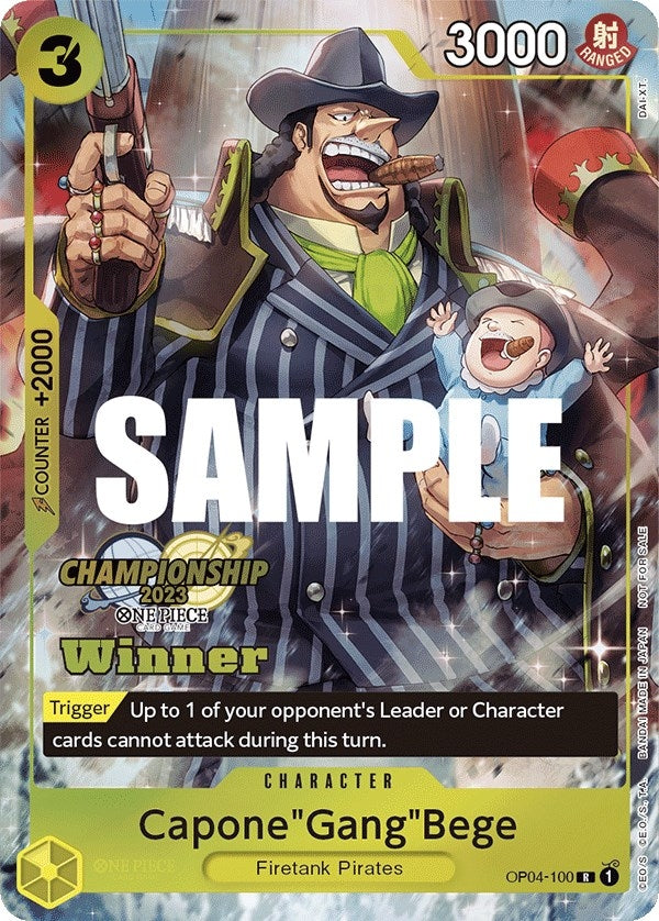 Capone"Gang"Bege (CS 2023 Top Players Pack) [Winner] (OP04-100) (One Piece Promotion Cards)