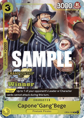 Capone"Gang"Bege (CS 2023 Top Players Pack) [Winner] (OP04-100) (One Piece Promotion Cards)
