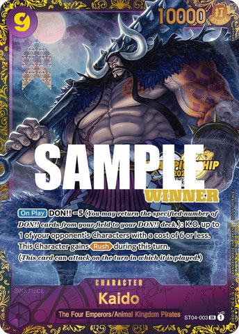Kaido (CS 2023 Trophy Card) [Winner] (ST04-003) (One Piece Promotion Cards)