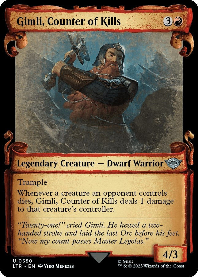 Image for Gimli, Counter of Kills (Showcase Scrolls) (580) [Universes Beyond: The Lord of the Rings: Tales of Middle-earth]