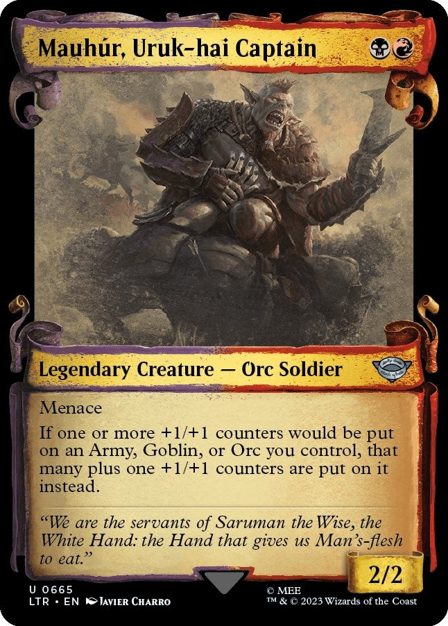 Image for Mauhur, Uruk-hai Captain (Showcase Scrolls) (665) [Universes Beyond: The Lord of the Rings: Tales of Middle-earth]