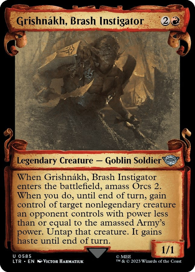 Image for Grishnakh, Brash Instigator (Showcase Scrolls) (585) [Universes Beyond: The Lord of the Rings: Tales of Middle-earth]