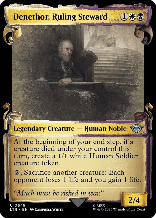 Image for Denethor, Ruling Steward (Showcase Scrolls) (649) [Universes Beyond: The Lord of the Rings: Tales of Middle-earth]