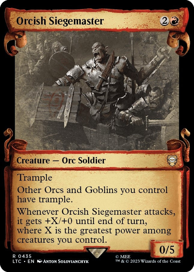 Image for Orcish Siegemaster (Showcase Scrolls) (435) [Commander: The Lord of the Rings: Tales of Middle-earth]