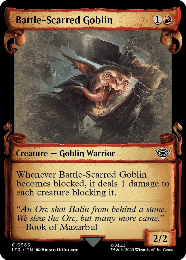 Image for Battle-Scarred Goblin (Showcase Scrolls) (566) [Universes Beyond: The Lord of the Rings: Tales of Middle-earth]