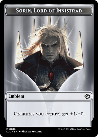 Image for Emblem - Sorin, Lord of Innistrad // Vampire (0004) Double-Sided Token (16 // 4) [Commander: The Lost Caverns of Ixalan]