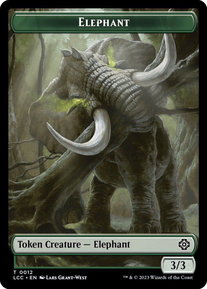 Image for Elephant // Dinosaur Double-Sided Token (12 // 10) [Commander: The Lost Caverns of Ixalan]