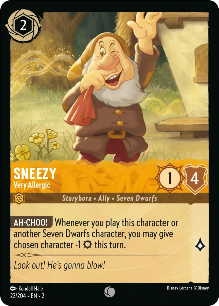 Image for Sneezy - Very Allergic (22/204) - Disney Lorcana