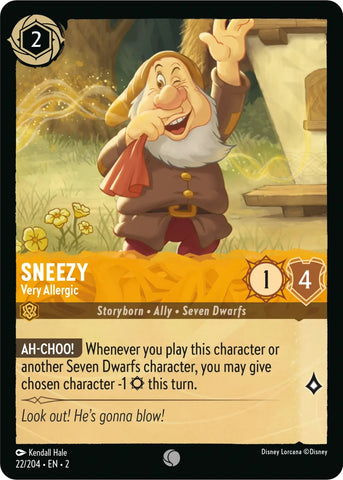 Image for Sneezy - Very Allergic (22/204) - Disney Lorcana