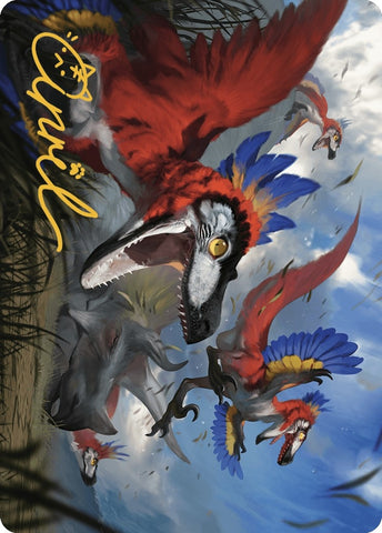 Image for Wrathful Raptors Art Card (Gold-Stamped Signature) (77) [Art Series: The Lost Caverns of Ixalan]