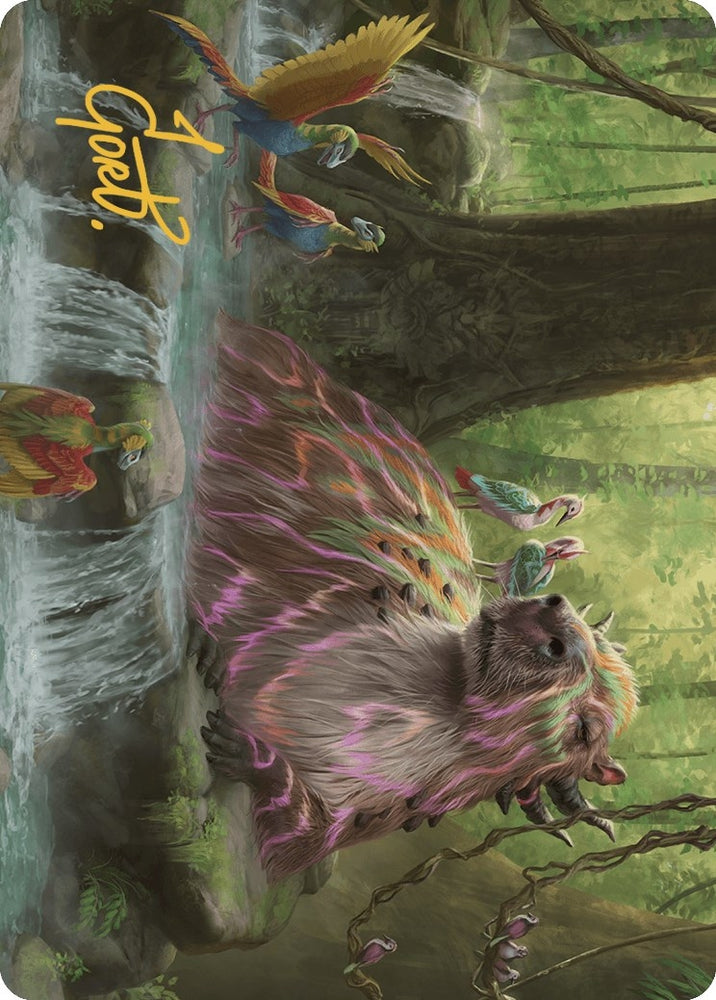 Image for Basking Capybara Art Card (Gold-Stamped Signature) (22) [Art Series: The Lost Caverns of Ixalan]