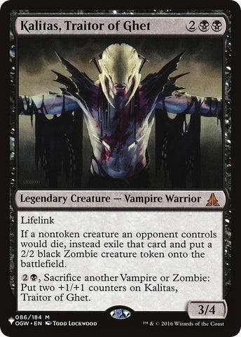 Image for Kalitas, Traitor of Ghet (86) [The List Reprints]