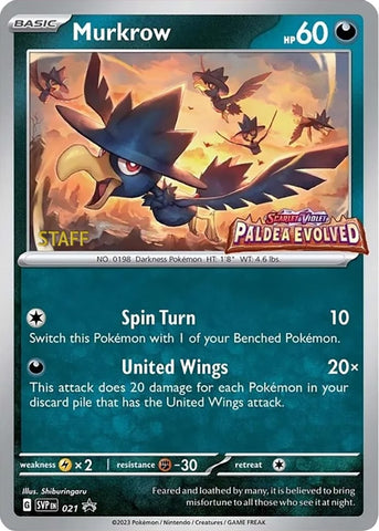 Image for Murkrow - 021 (Prerelease) [Staff] (021) (SVP)