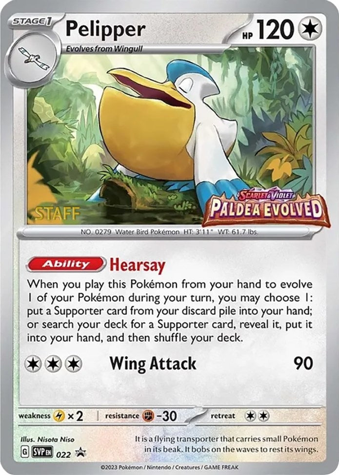 Image for Pelipper - 022 (Prerelease) [Staff] (022) (SVP)