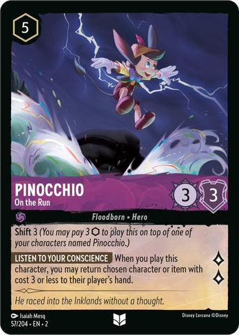 Image for Pinocchio - On the Run (57/204) - Disney Lorcana