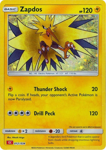 Image for Zapdos (012/034) [Trading Card Game Classic]
