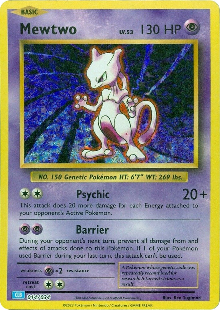 Image for Mewtwo (014/034) [Trading Card Game Classic]