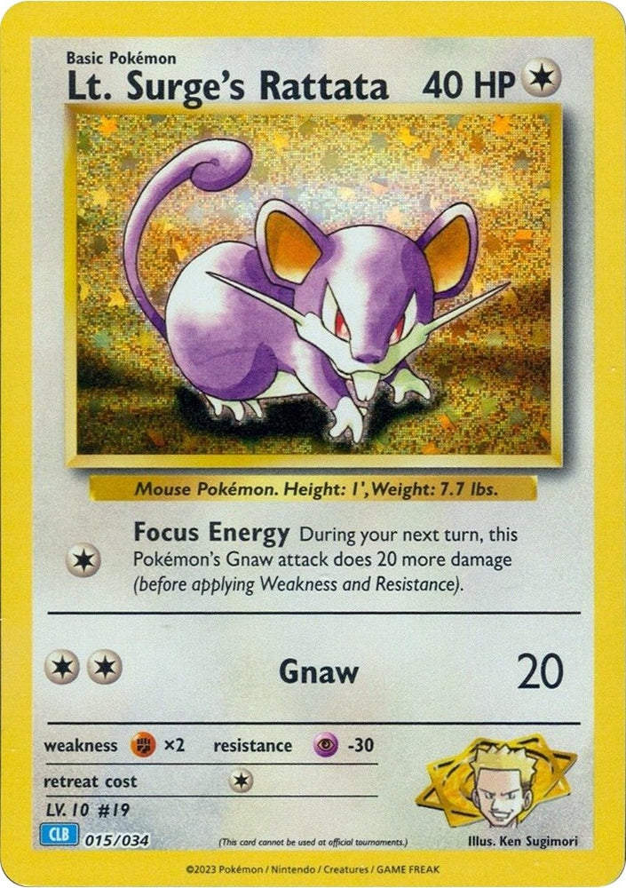 Image for Lt. Surge's Rattata (015/034) [Trading Card Game Classic]