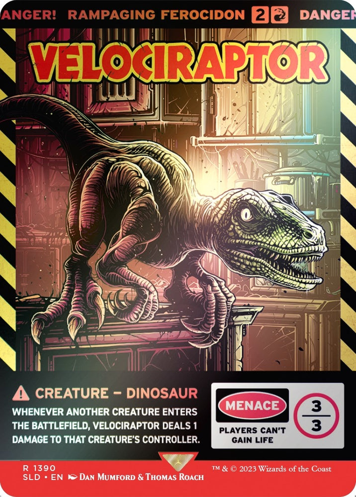 Image for Velociraptor - Rampaging Ferocidon (Rainbow Foil) (1390) [Secret Lair Drop Series]