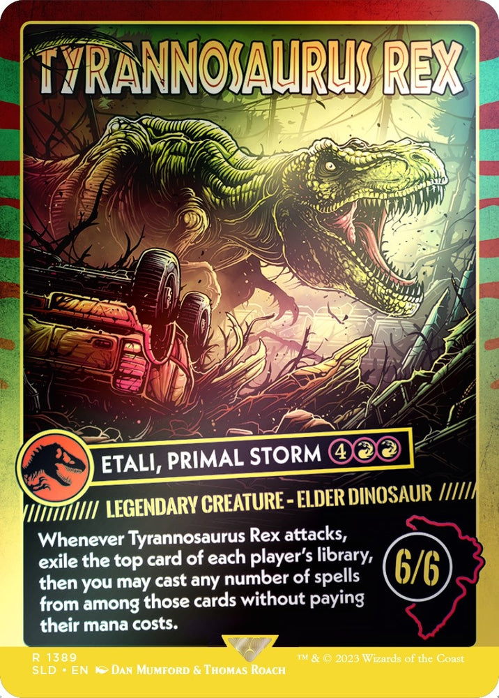 Image for Tyrannosaurus Rex - Etali, Primal Storm (Rainbow Foil) (1389) [Secret Lair Drop Series]
