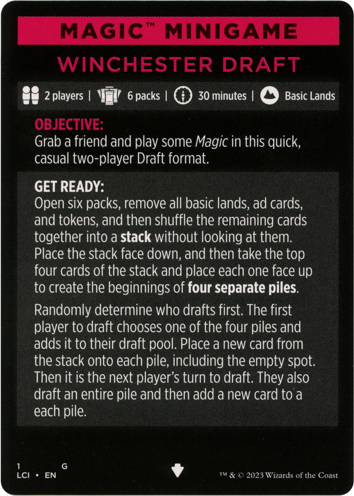 Image for Magic Minigame: Winchester Draft (1) [The Lost Caverns of Ixalan]