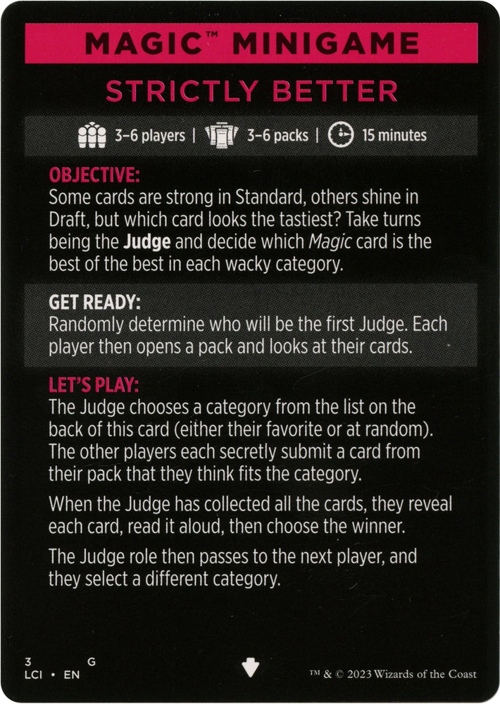 Image for Magic Minigame: Strictly Better (3) [The Lost Caverns of Ixalan]