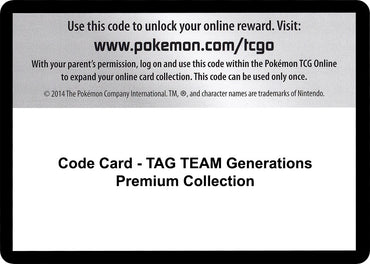Image for Code Card - TAG TEAM Generations Premium Collection - Pokemon