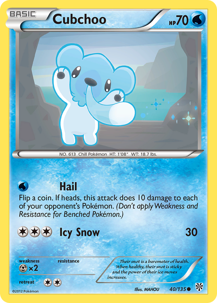 Cubchoo (40/135) [Black & White: Plasma Storm]