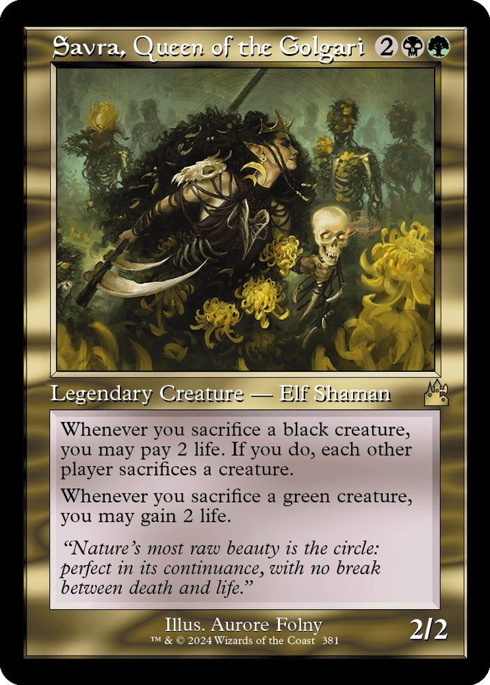 Image for Savra, Queen of the Golgari (Retro Frame) (381) [Ravnica Remastered]