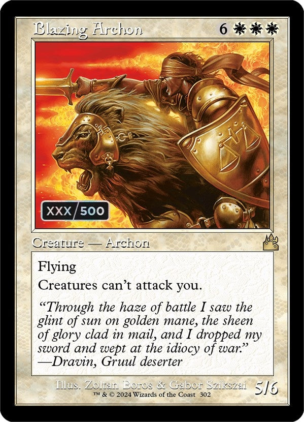 Image for Blazing Archon (Retro Frame) (Serial Numbered) (302) [Ravnica Remastered]