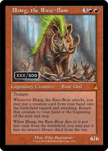 Image for Ilharg, the Raze-Boar (Retro Frame) (Serial Numbered) (334) [Ravnica Remastered]