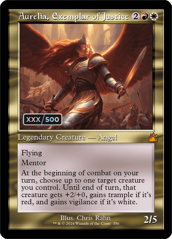 Image for Aurelia, Exemplar of Justice (Retro Frame) (Serial Numbered) (356) [Ravnica Remastered]