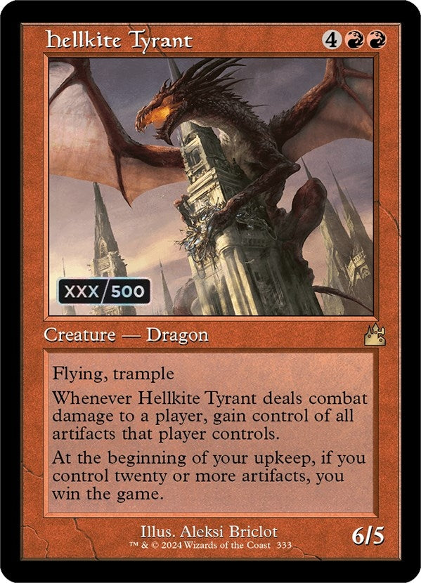 Image for Hellkite Tyrant (Retro Frame) (Serial Numbered) (333) [Ravnica Remastered]